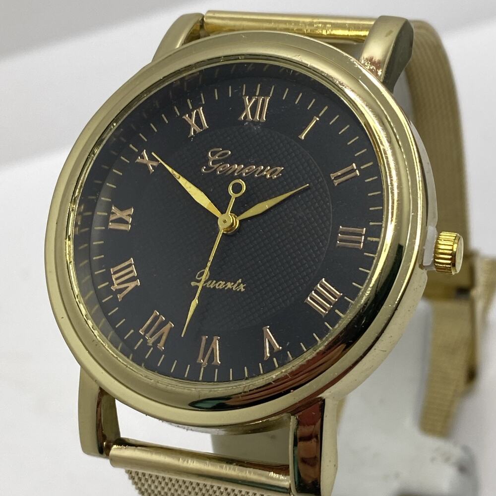 Geneva Womens Gold Tone Quartz Watch New Battery